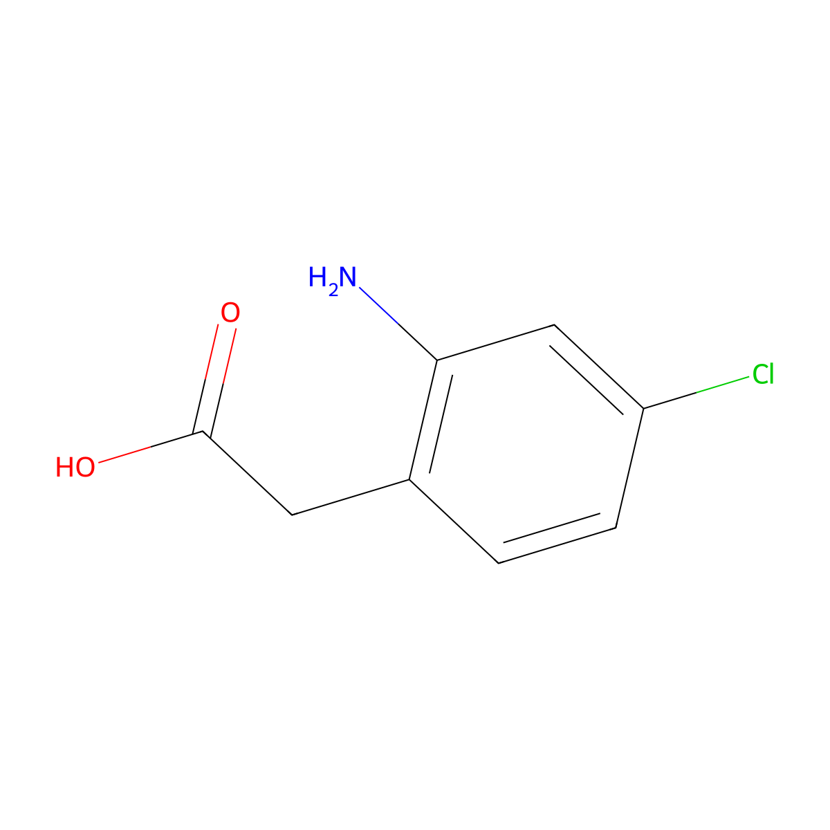 2-(2-Amino-4-chlorophenyl)acetic acid molecular structure, CAS 177985-31-8