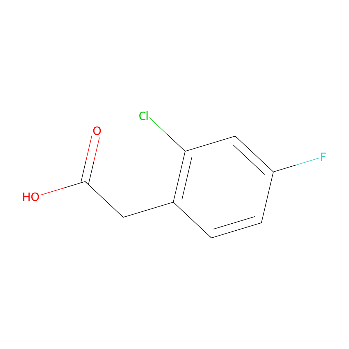 2-(2-Chloro-4-fluorophenyl)acetic acid molecular structure, CAS 177985-32-9