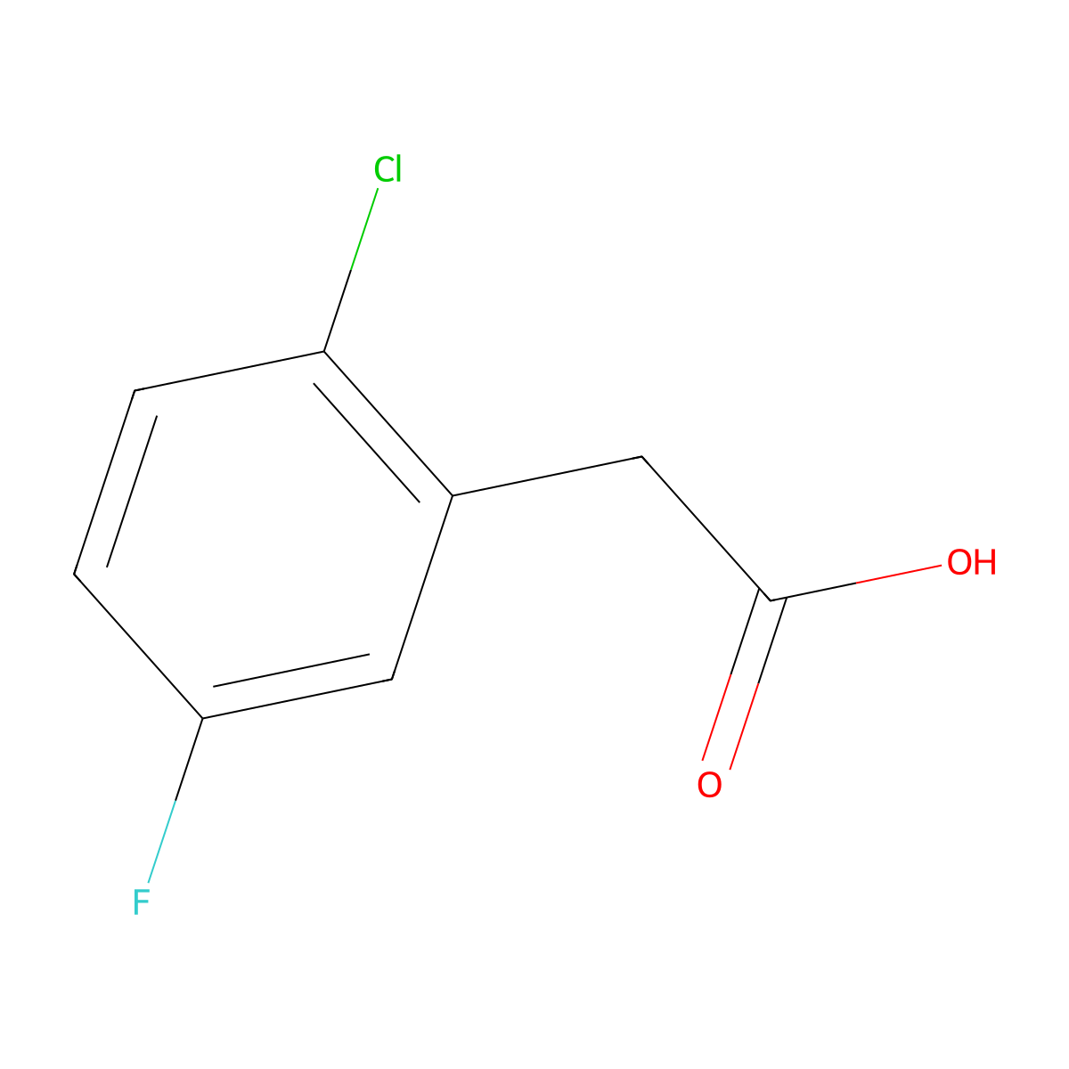 2-(2-Chloro-5-fluorophenyl)acetic acid molecular structure, CAS 177985-33-0