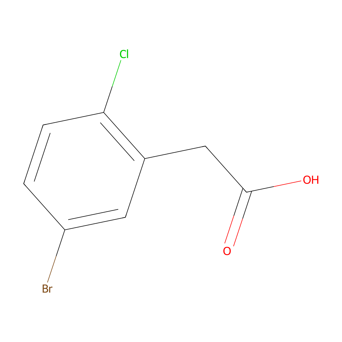 2-(5-Bromo-2-chlorophenyl)acetic acid molecular structure, CAS 177985-34-1