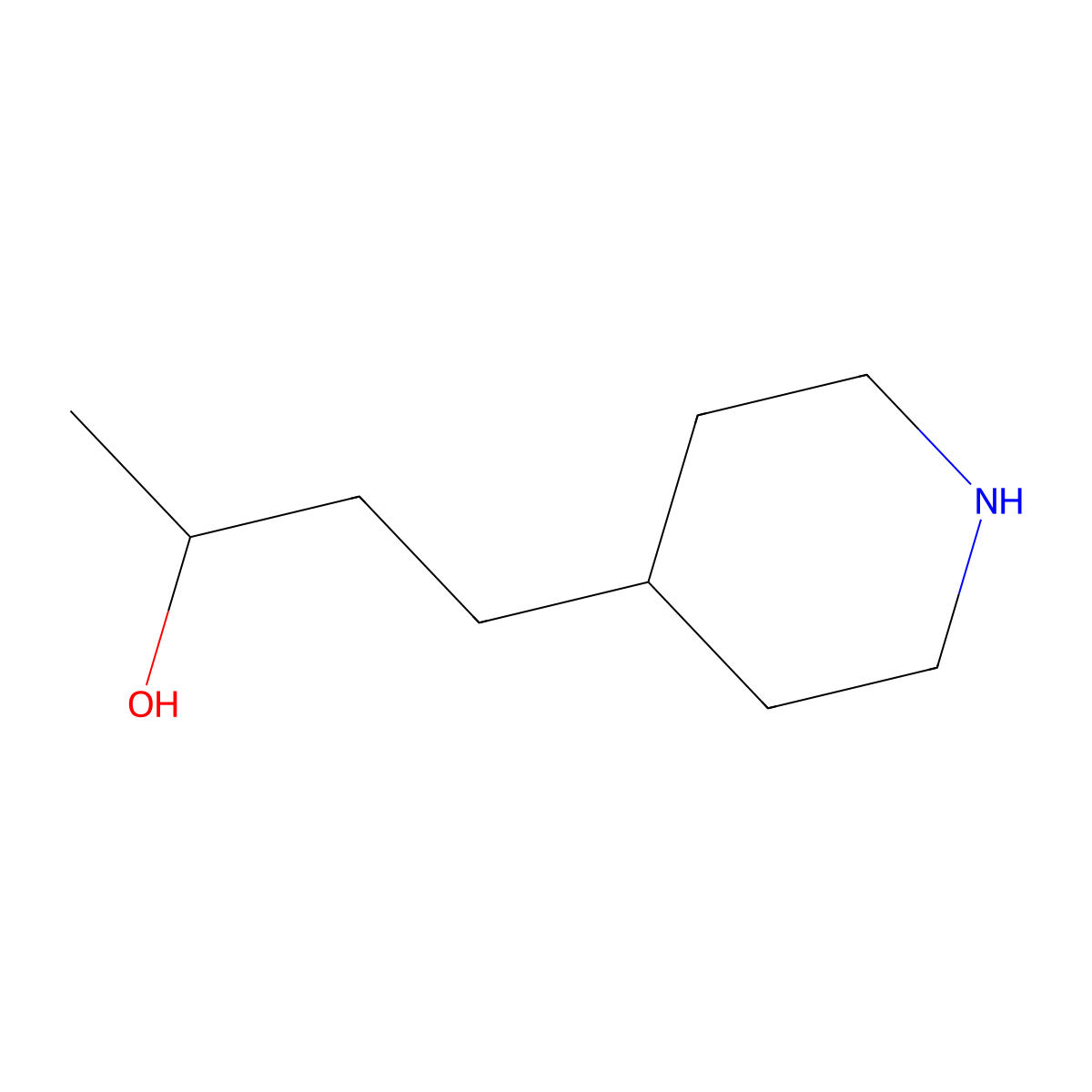 4-(Piperidin-4-yl)butan-2-ol molecular structure, CAS 1779851-41-0