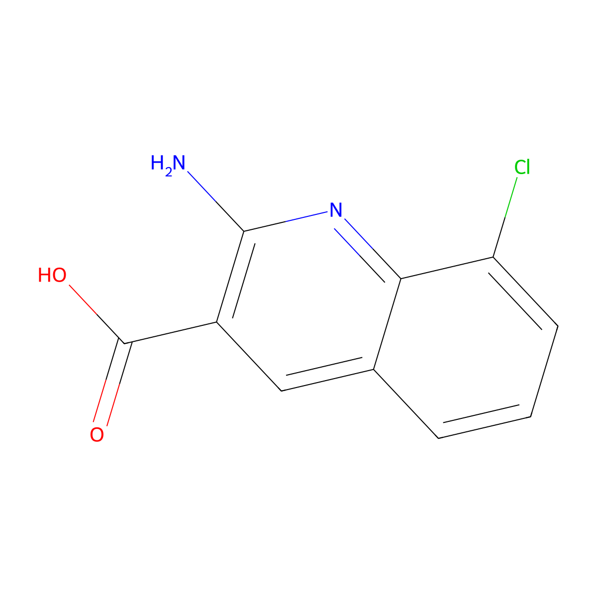 2-Amino-8-chloroquinoline-3-carboxylic acid molecular structure, CAS 1779854-86-2