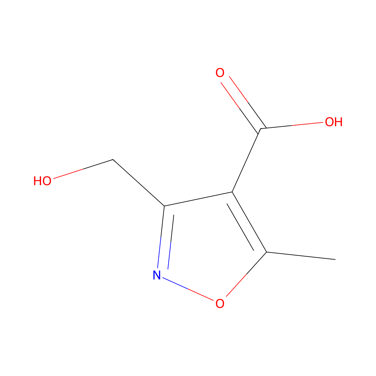 3-(Hydroxymethyl)-5-methyl-1,2-oxazole-4-carboxylic acid molecular structure, CAS 1779855-86-5
