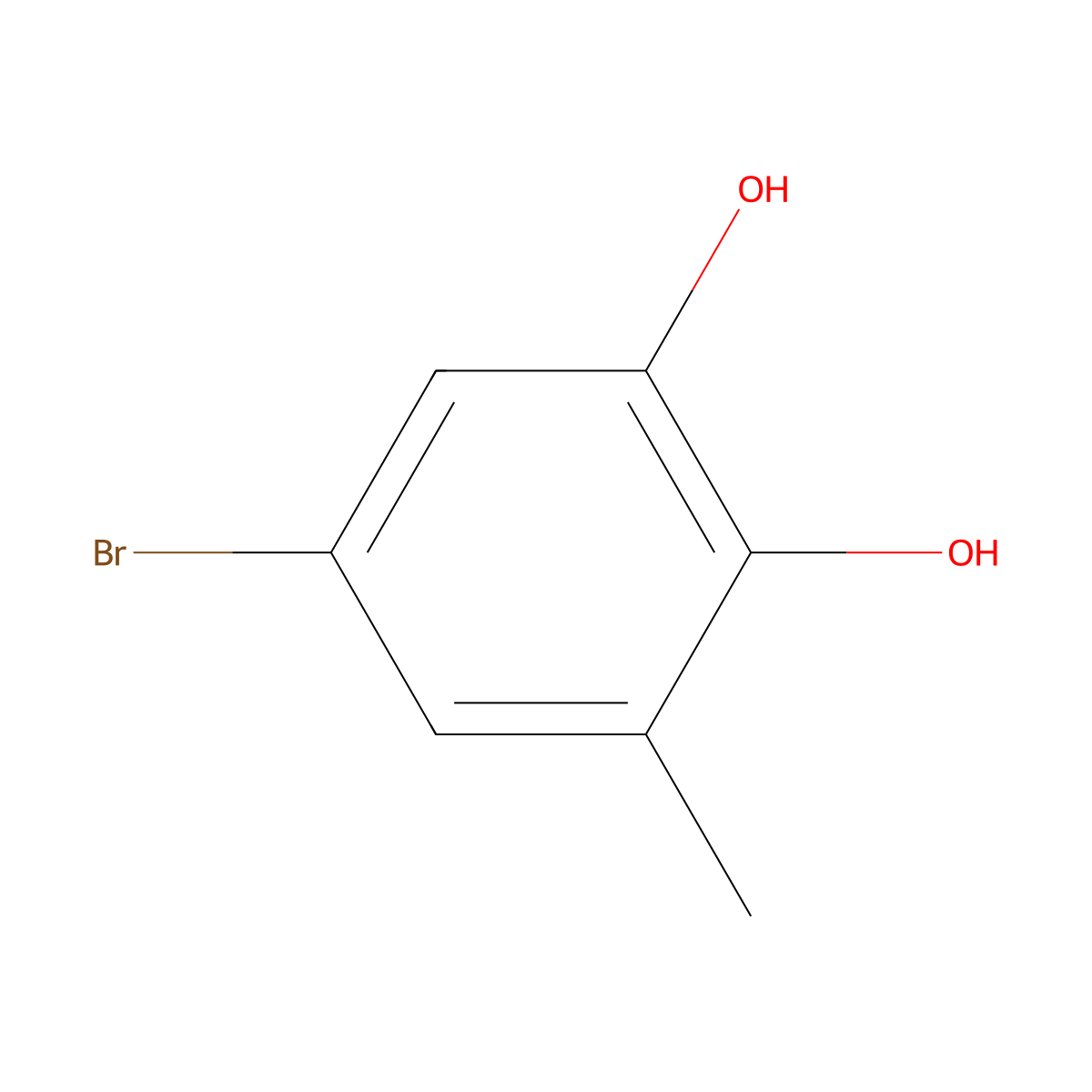 5-Bromo-3-methylbenzene-1,2-diol molecular structure, CAS 1779857-21-4