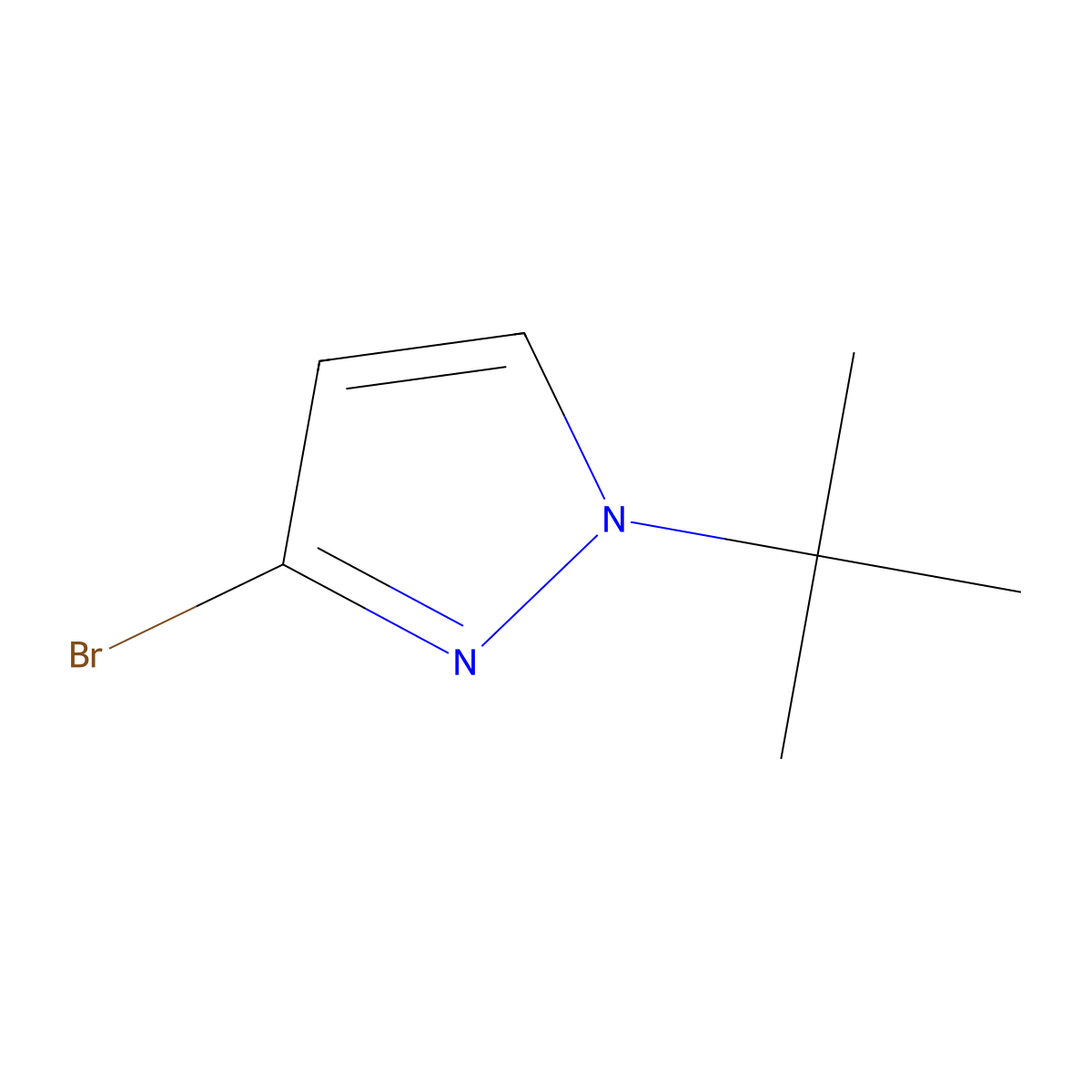 3-Bromo-1-(tert-butyl)-1H-pyrazole molecular structure, CAS 1779857-30-5