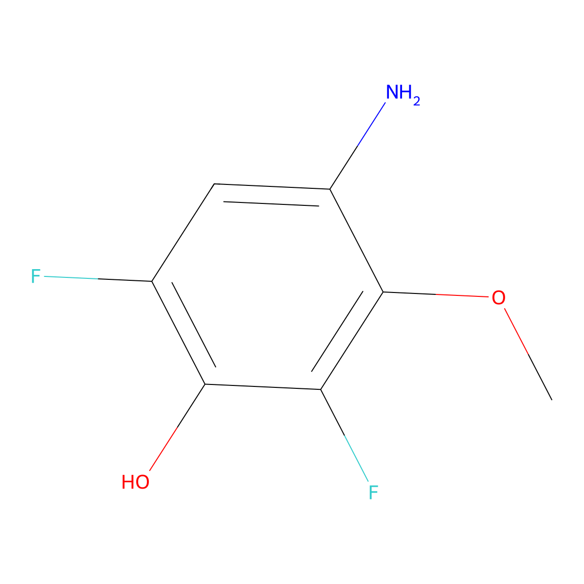 4-Amino-2,6-difluoro-3-methoxyphenol molecular structure, CAS 1779859-67-4