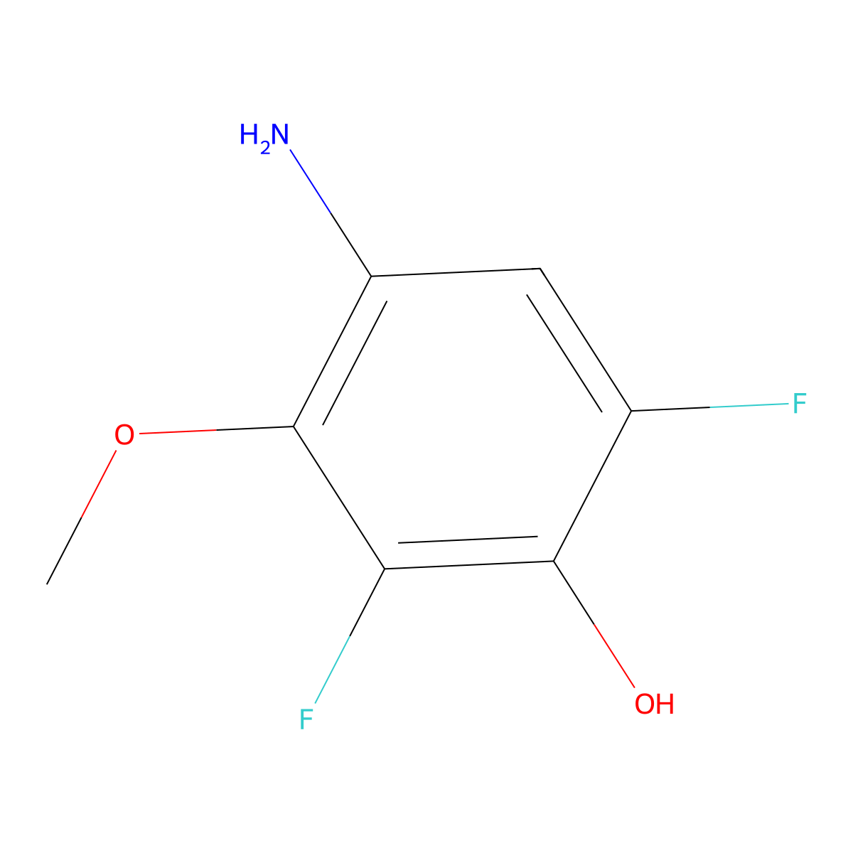 4-Amino-2,6-difluoro-3-methoxyphenol molecular structure, CAS 1779859-67-4