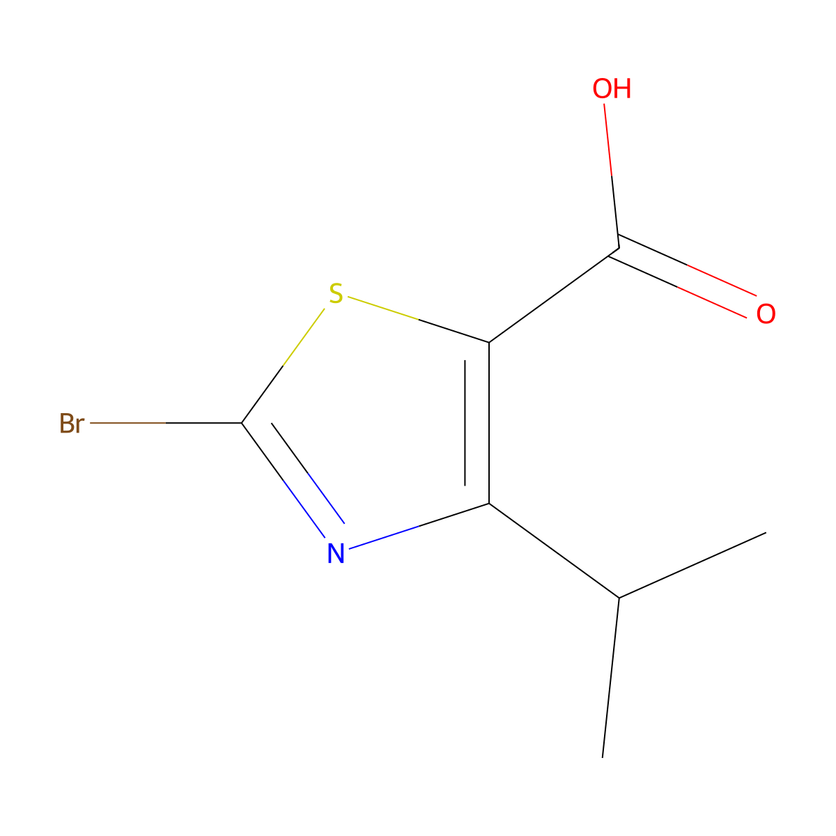 2-Bromo-4-(propan-2-yl)-1,3-thiazole-5-carboxylic acid molecular structure, CAS 1779864-91-3