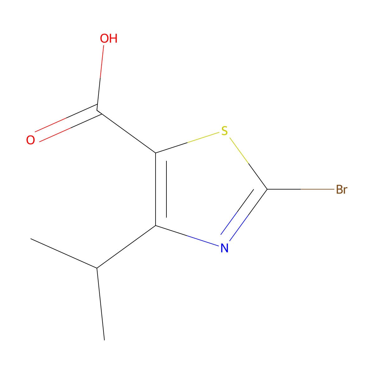 2-Bromo-4-(propan-2-yl)-1,3-thiazole-5-carboxylic acid molecular structure, CAS 1779864-91-3