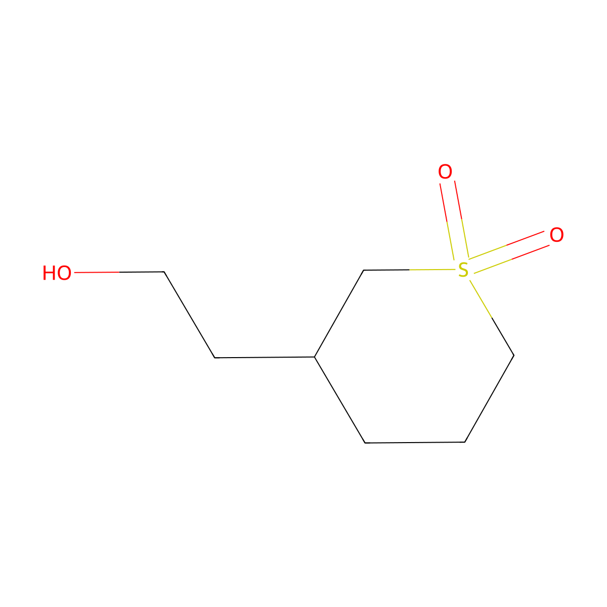 3-(2-Hydroxyethyl)-1lambda6-thiane-1,1-dione molecular structure, CAS 1779865-05-2