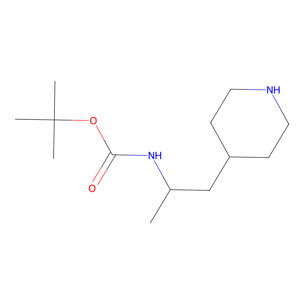 tert-butyl N-[1-(piperidin-4-yl)propan-2-yl]carbamate molecular structure, CAS 1779868-60-8