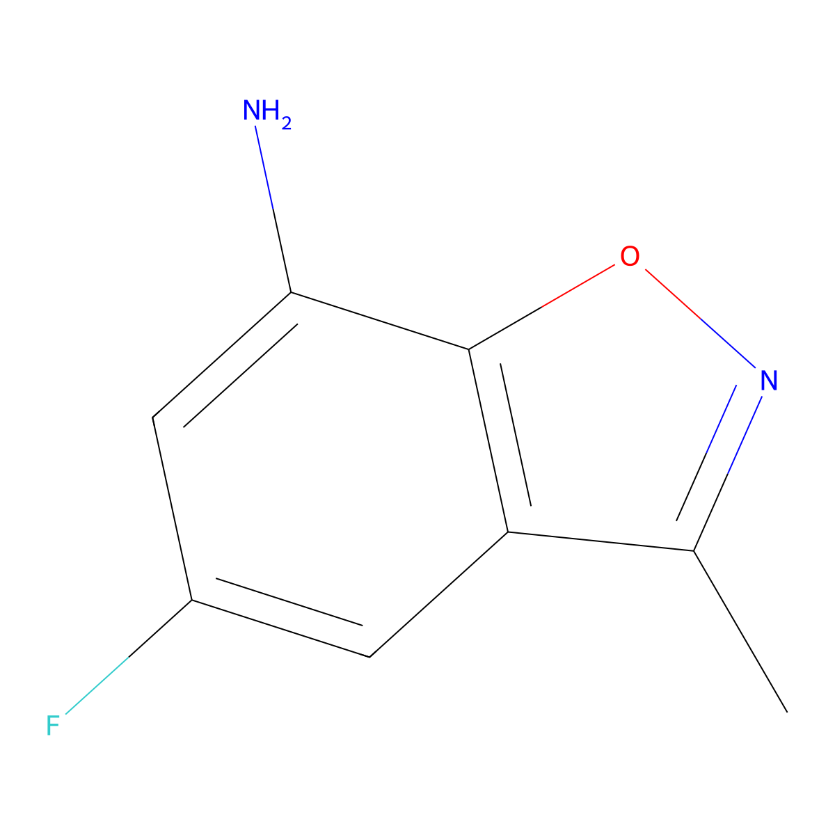 5-Fluoro-3-methyl-1,2-benzoxazol-7-amine molecular structure, CAS 1779870-97-1