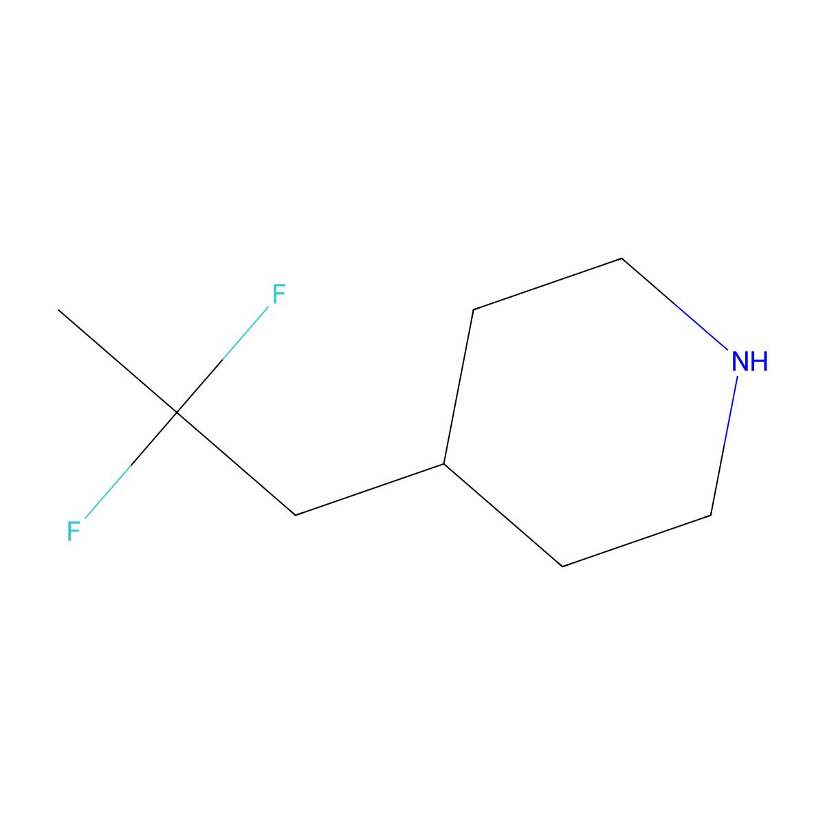 4-(2,2-Difluoropropyl)piperidine molecular structure, CAS 1779877-39-2