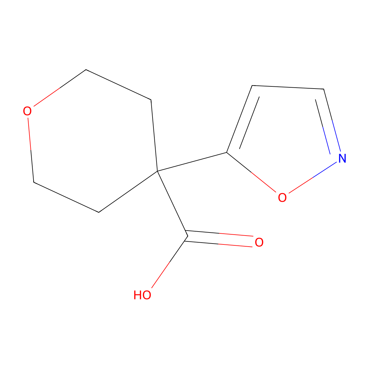 4-(1,2-Oxazol-5-yl)oxane-4-carboxylic acid molecular structure, CAS 1779881-69-4