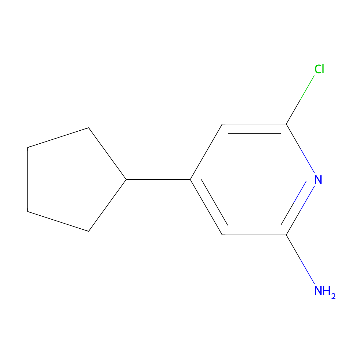 6-Chloro-4-cyclopentylpyridin-2-amine molecular structure, CAS 1779881-77-4