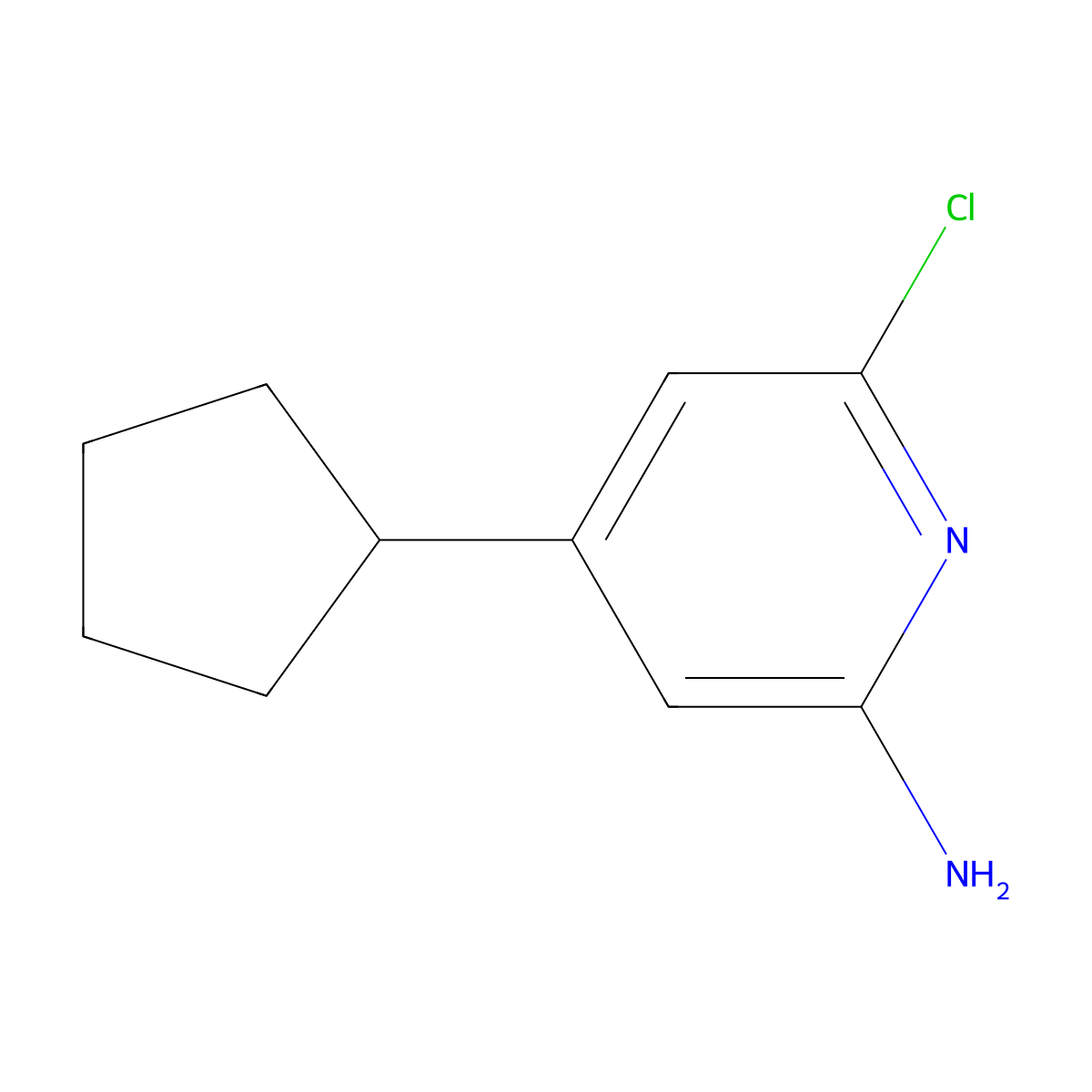 6-Chloro-4-cyclopentylpyridin-2-amine molecular structure, CAS 1779881-77-4