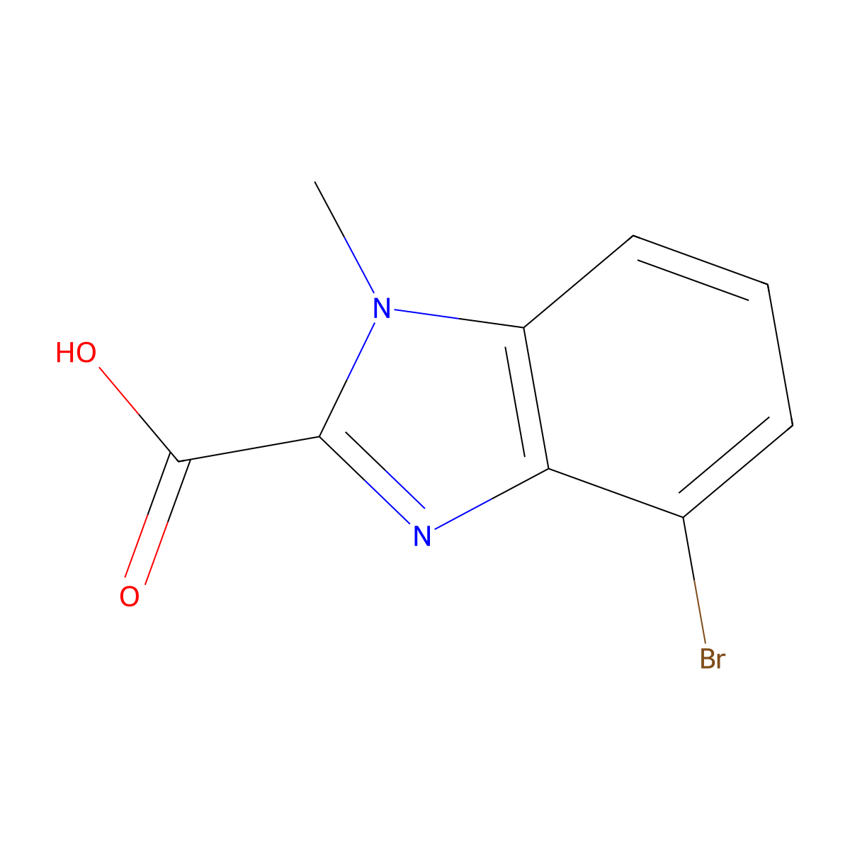 4-Bromo-1-methyl-1h-1,3-benzodiazole-2-carboxylic acid molecular structure, CAS 1779882-62-0