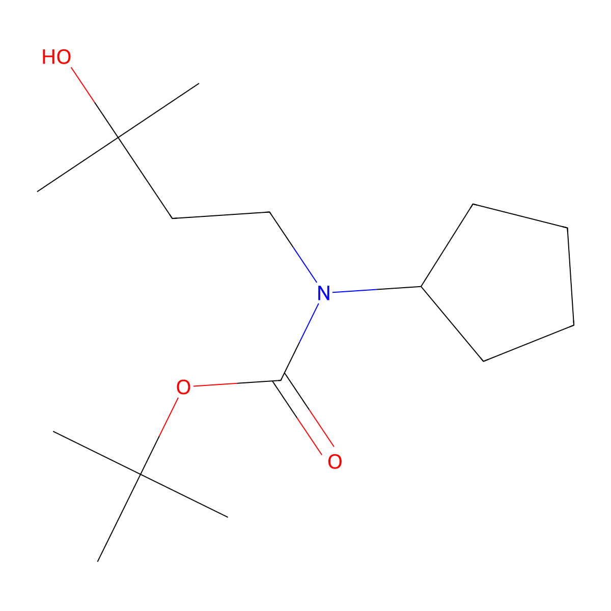 tert-butyl N-cyclopentyl-N-(3-hydroxy-3-methylbutyl)carbamate molecular structure, CAS 1779885-50-5