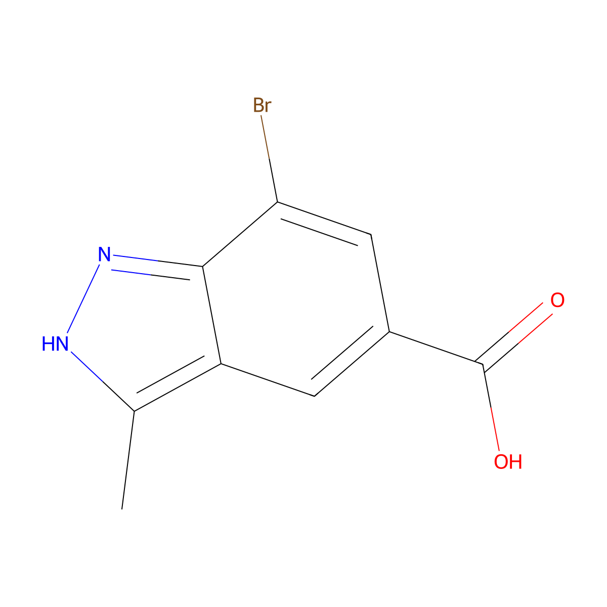 7-Bromo-3-methyl-1H-indazole-5-carboxylic acid molecular structure, CAS 1779886-27-9