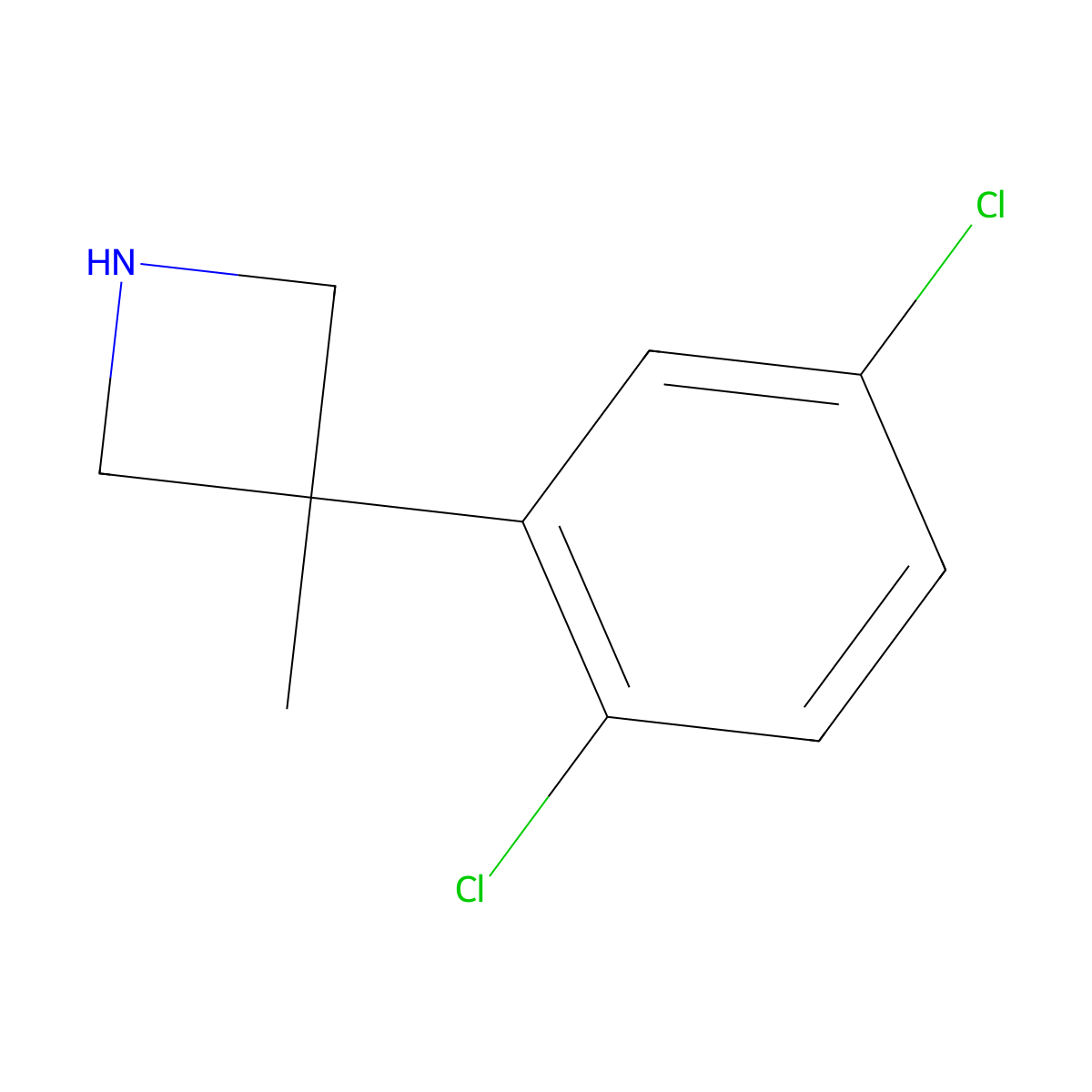 3-(2,5-Dichlorophenyl)-3-methylazetidine molecular structure, CAS 1779889-23-4