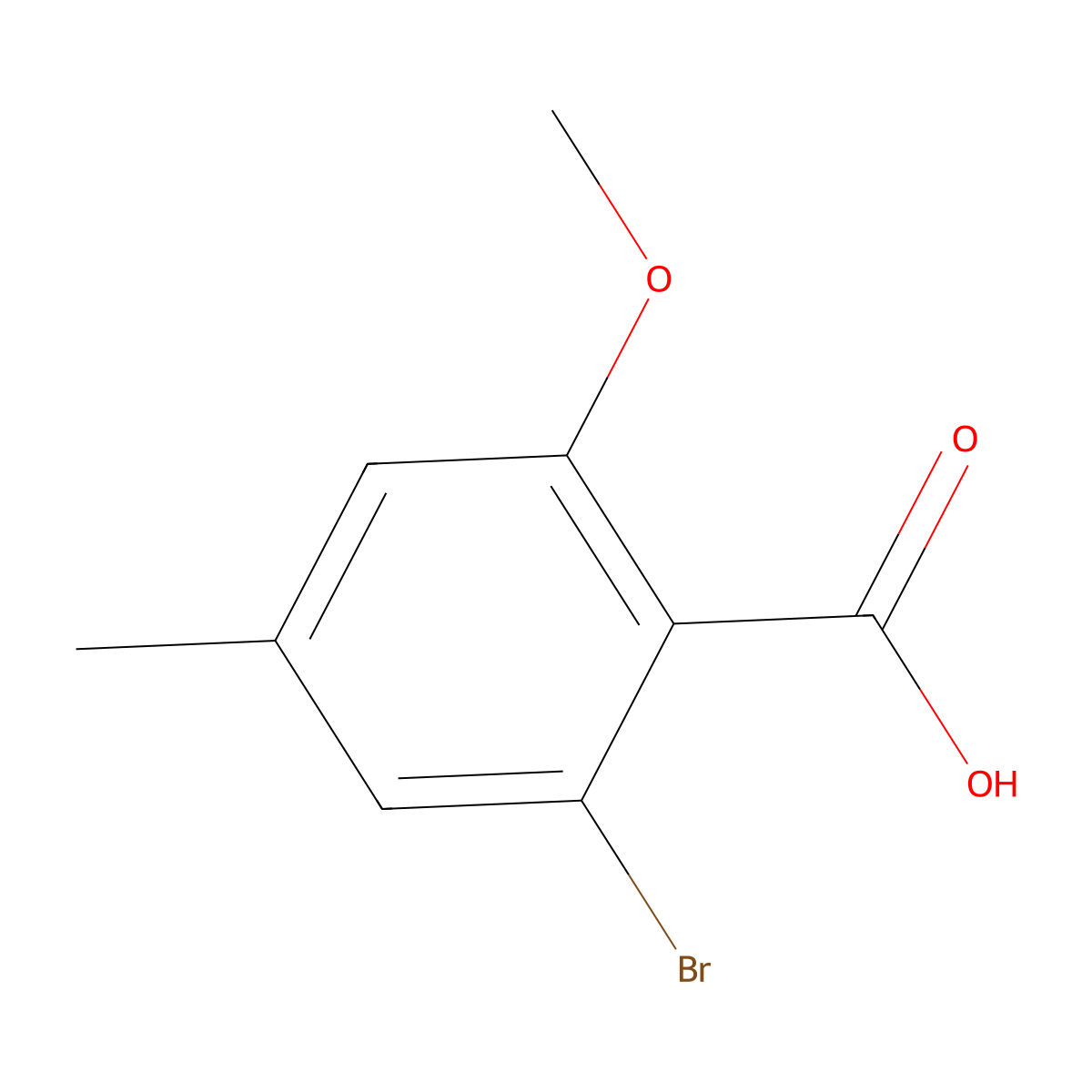 2-Bromo-6-methoxy-4-methylbenzoic acid molecular structure, CAS 1779898-72-4