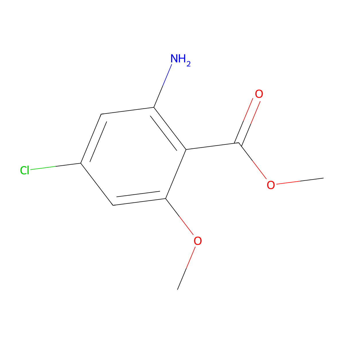 Methyl 2-amino-4-chloro-6-methoxybenzoate molecular structure, CAS 1779898-96-2