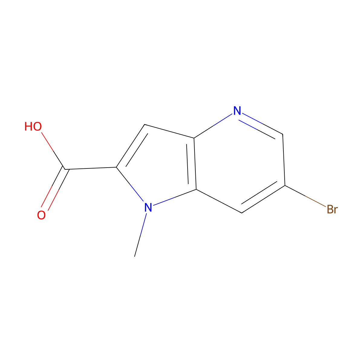 6-Bromo-1-methyl-1H-pyrrolo[3,2-b]pyridine-2-carboxylic acid molecular structure, CAS 1779899-04-5