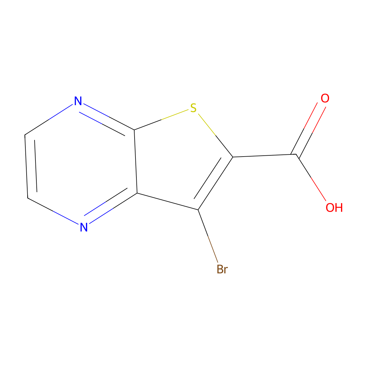7-Bromothieno[2,3-b]pyrazine-6-carboxylic acid molecular structure, CAS 1779899-22-7