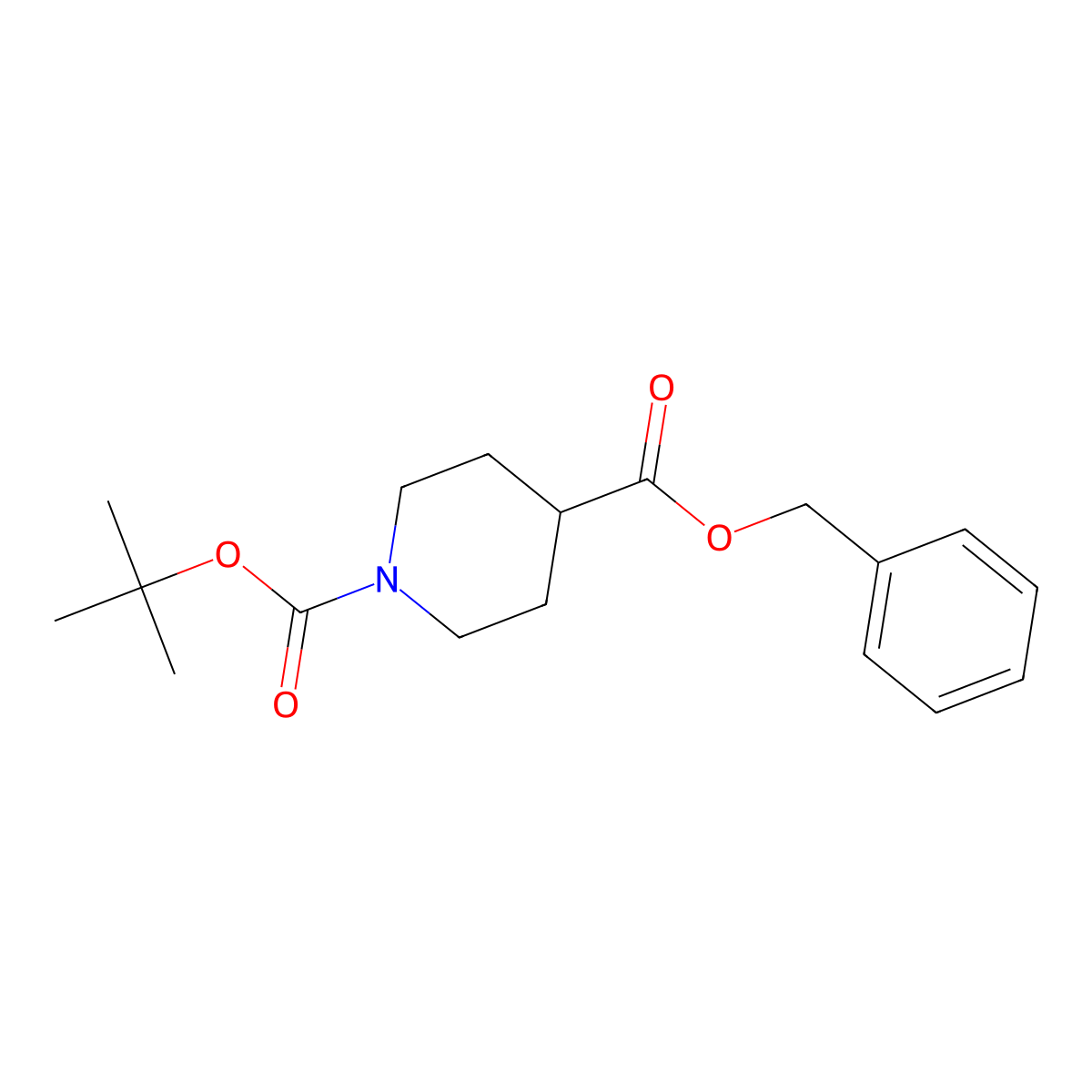 Benzyl N-Boc-4-piperidinecarboxylate molecular structure, CAS 177990-33-9