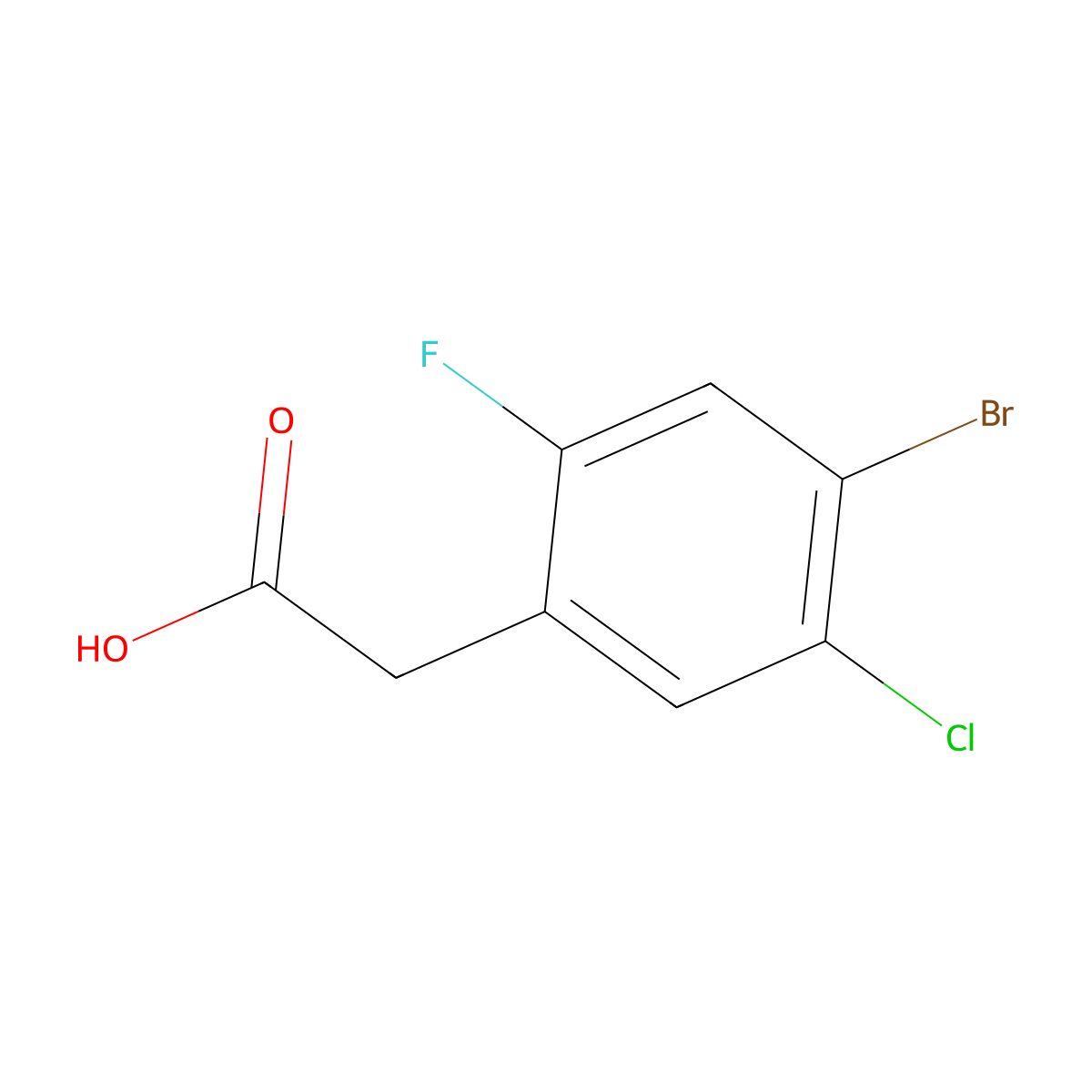 2-(4-Bromo-5-chloro-2-fluorophenyl)acetic acid molecular structure, CAS 1779901-54-0