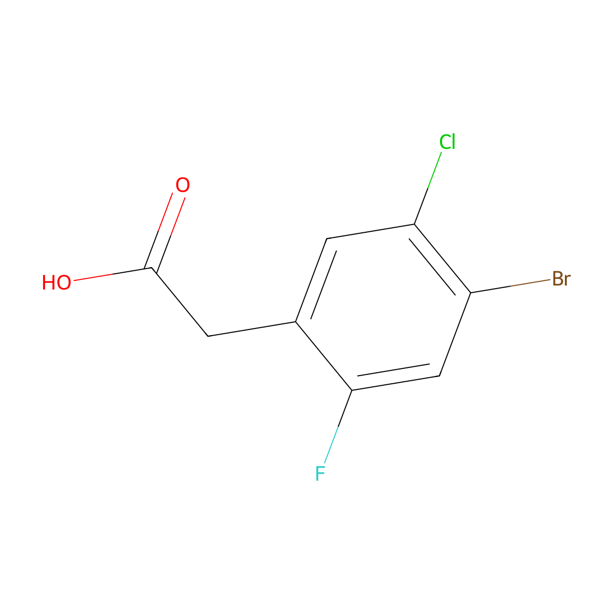 2-(4-Bromo-5-chloro-2-fluorophenyl)acetic acid molecular structure, CAS 1779901-54-0