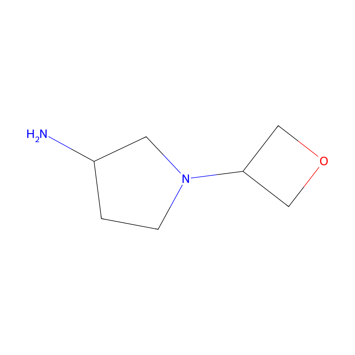 1-(Oxetan-3-yl)pyrrolidin-3-amine molecular structure, CAS 1779907-71-9