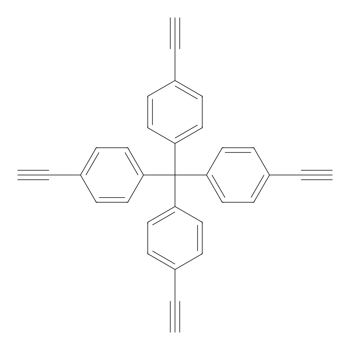 Tetrakis(4-ethynylphenyl)methane molecular structure, CAS 177991-01-4