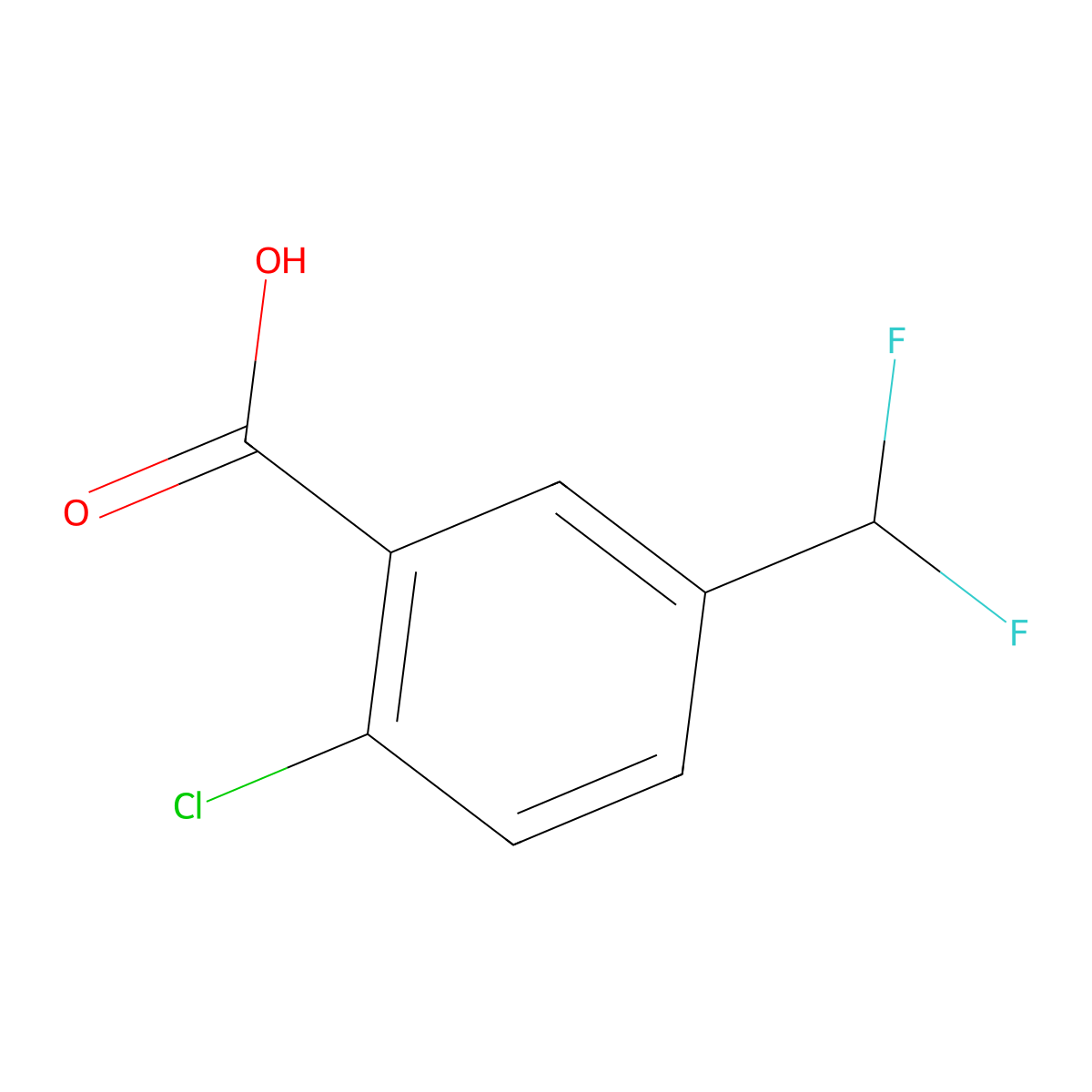 2-Chloro-5-(difluoromethyl)benzoic acid molecular structure, CAS 1779914-33-8