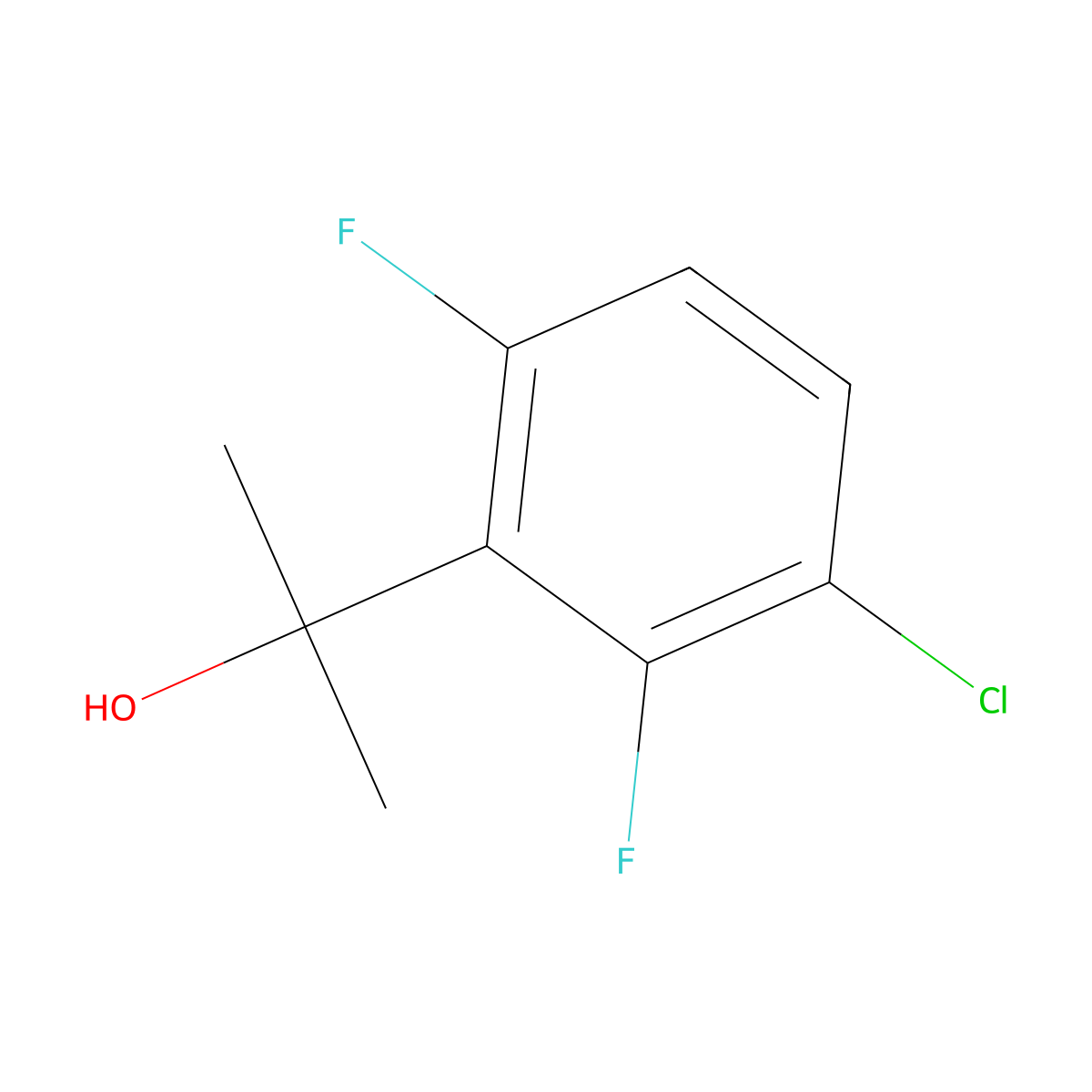 2-(3-Chloro-2,6-difluorophenyl)propan-2-ol molecular structure, CAS 1779914-49-6
