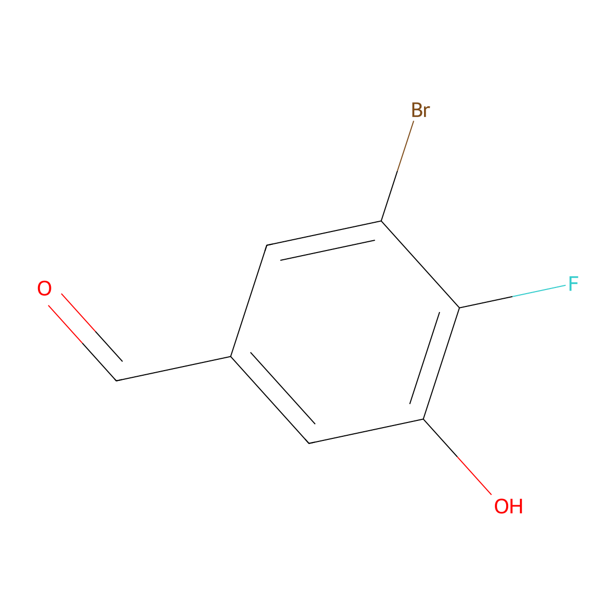 3-Bromo-4-fluoro-5-hydroxybenzaldehyde molecular structure, CAS 1779914-60-1