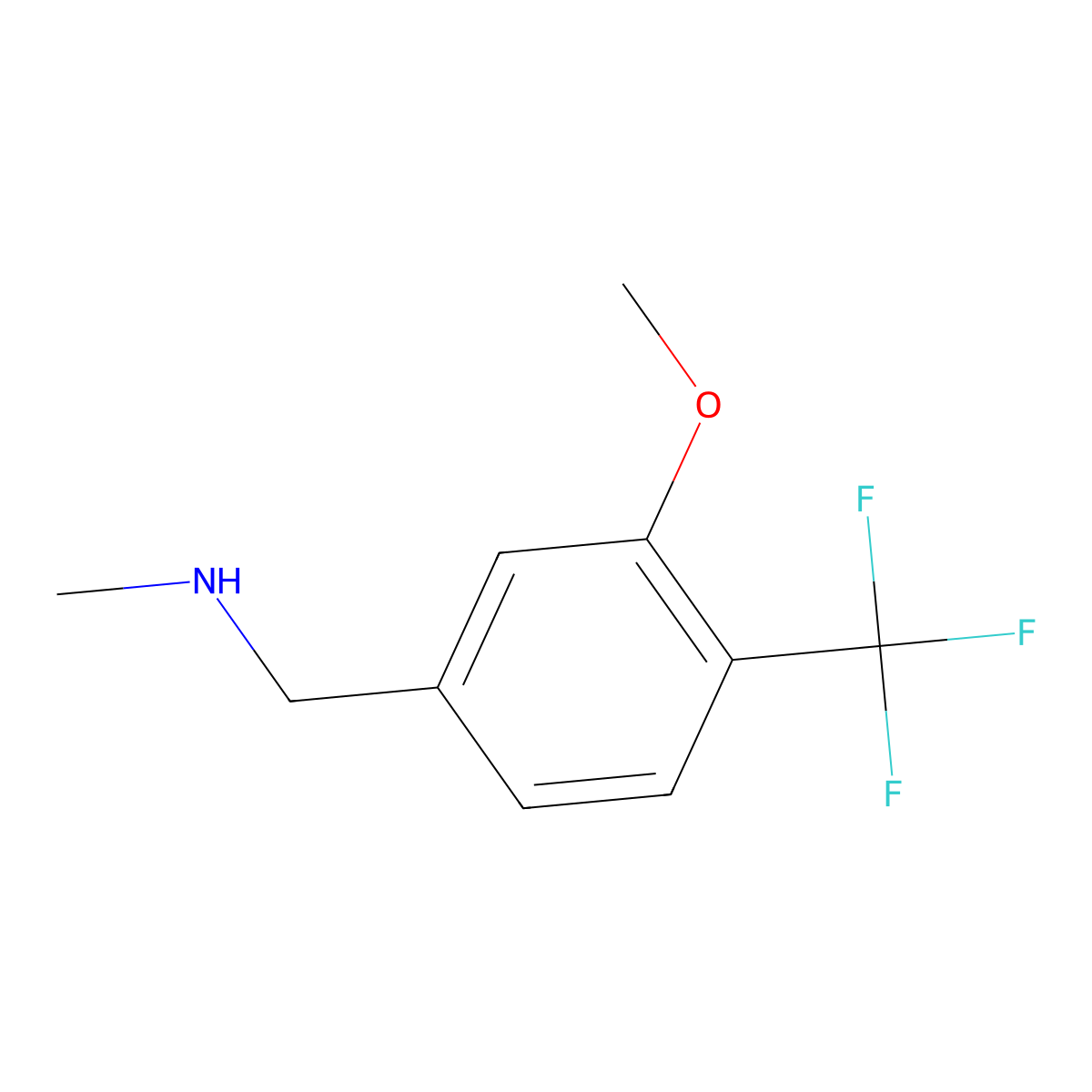 {[3-Methoxy-4-(trifluoromethyl)phenyl]methyl}(methyl)amine molecular structure, CAS 1779915-10-4