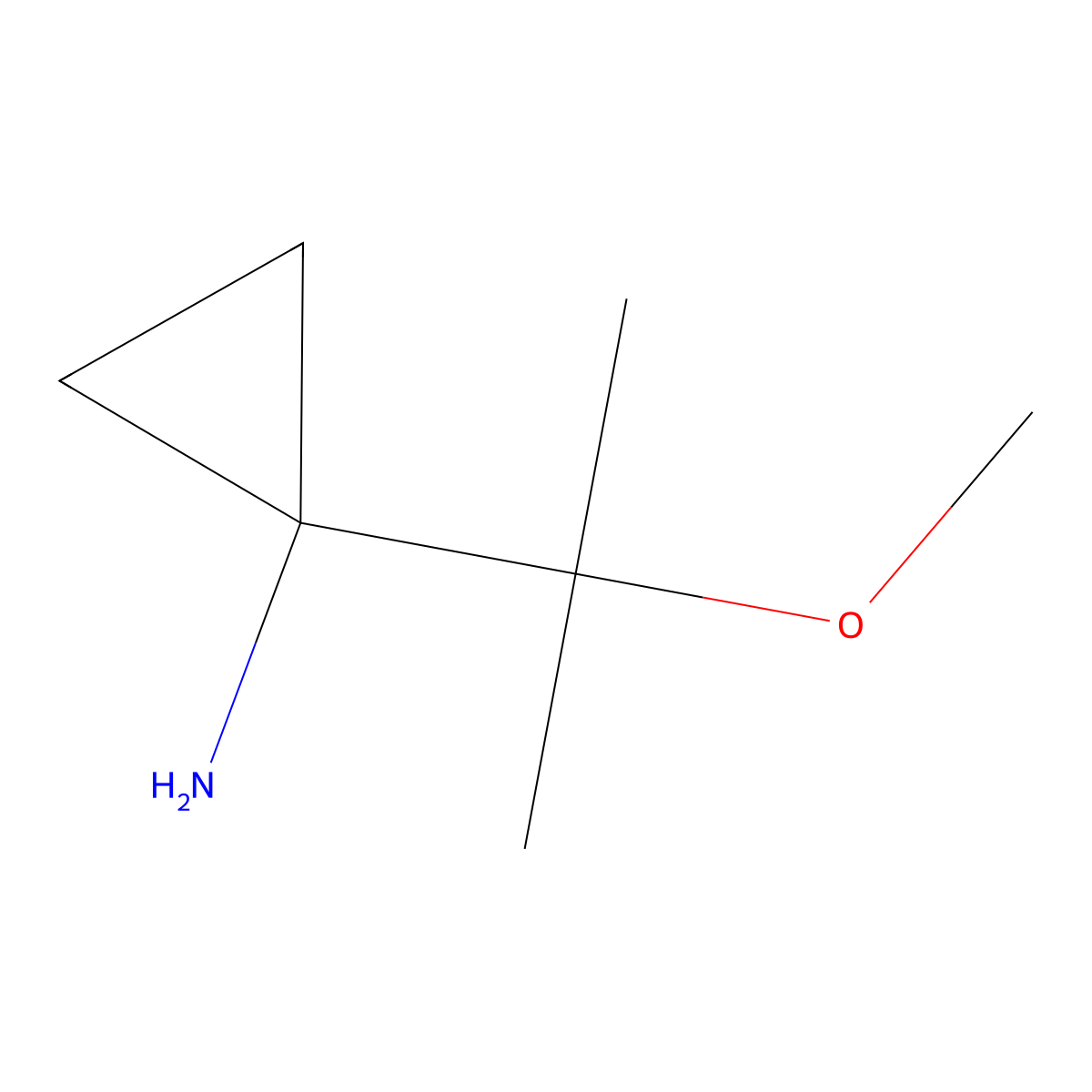 1-(2-Methoxypropan-2-yl)cyclopropan-1-amine molecular structure, CAS 1779919-53-7