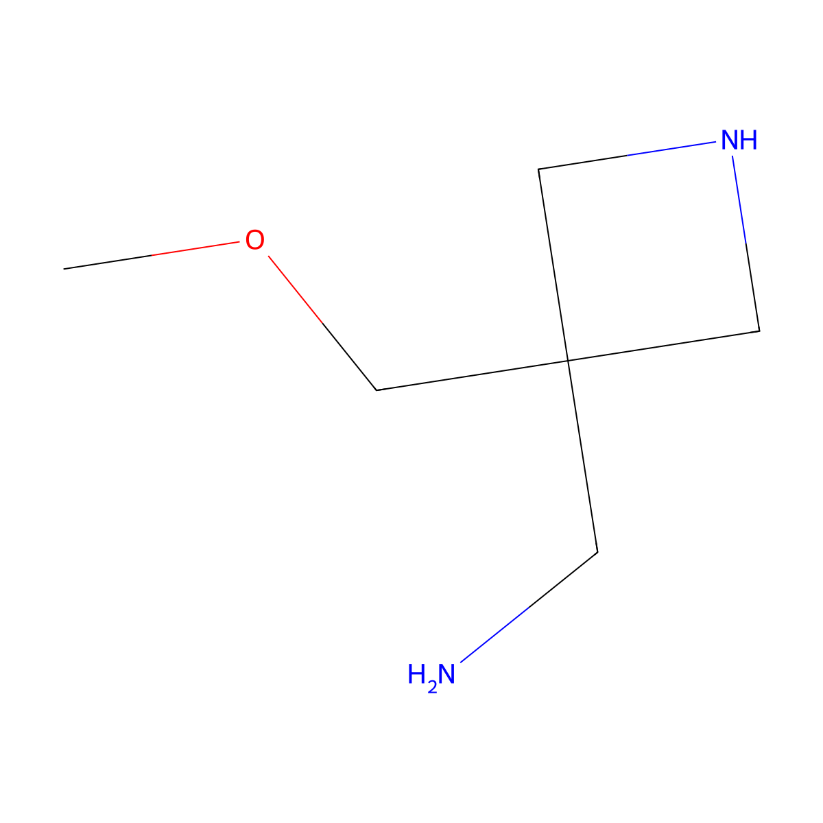 [3-(Methoxymethyl)azetidin-3-yl]methanamine molecular structure, CAS 1779920-31-8