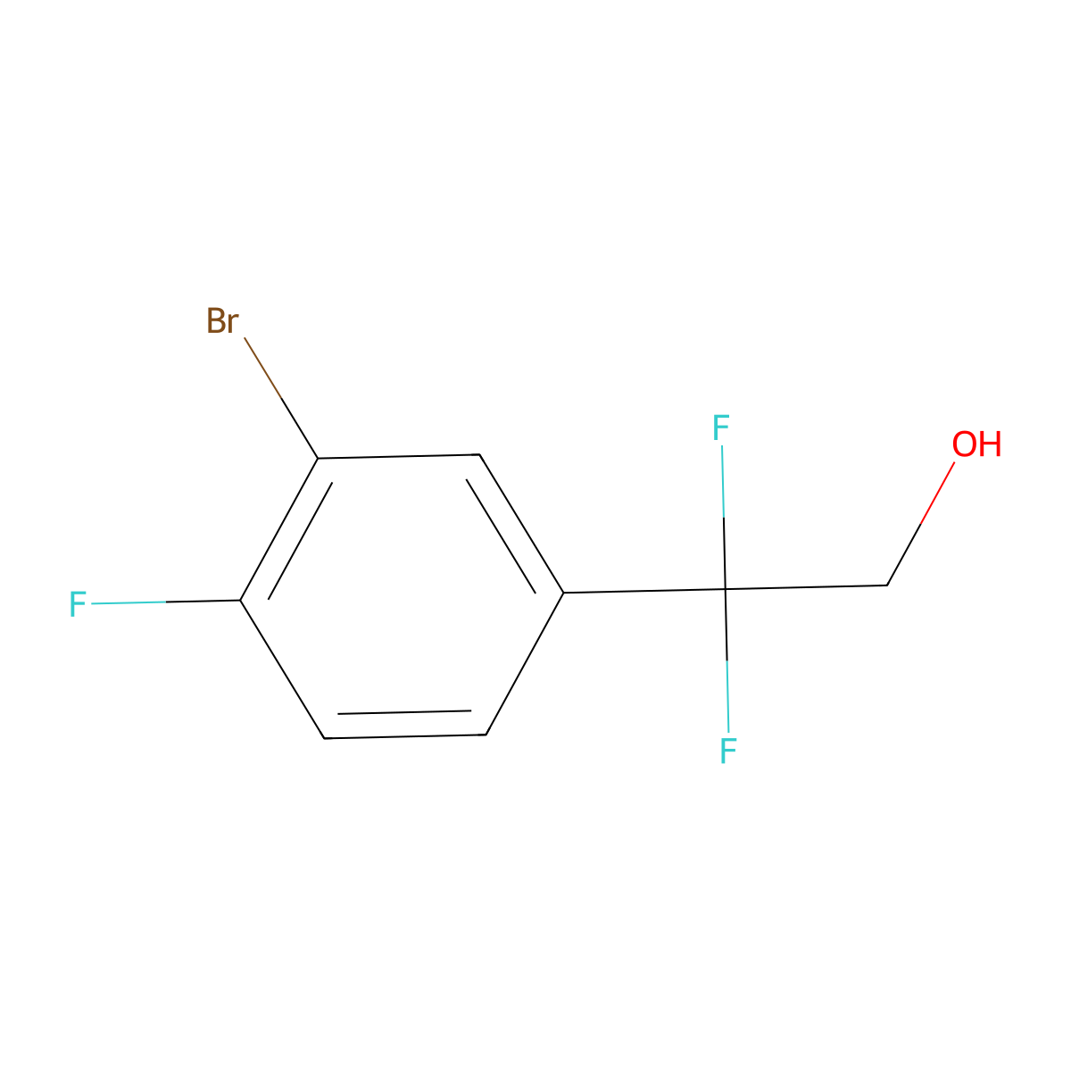 2-(3-Bromo-4-fluorophenyl)-2,2-difluoroethan-1-ol molecular structure, CAS 1779922-37-0