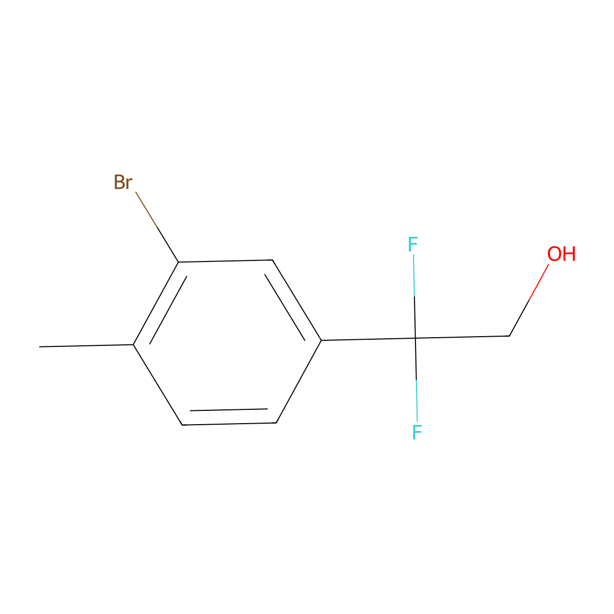 2-(3-Bromo-4-methylphenyl)-2,2-difluoroethan-1-ol molecular structure, CAS 1779922-68-7
