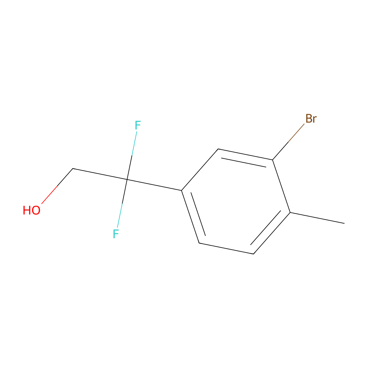 2-(3-Bromo-4-methylphenyl)-2,2-difluoroethan-1-ol molecular structure, CAS 1779922-68-7
