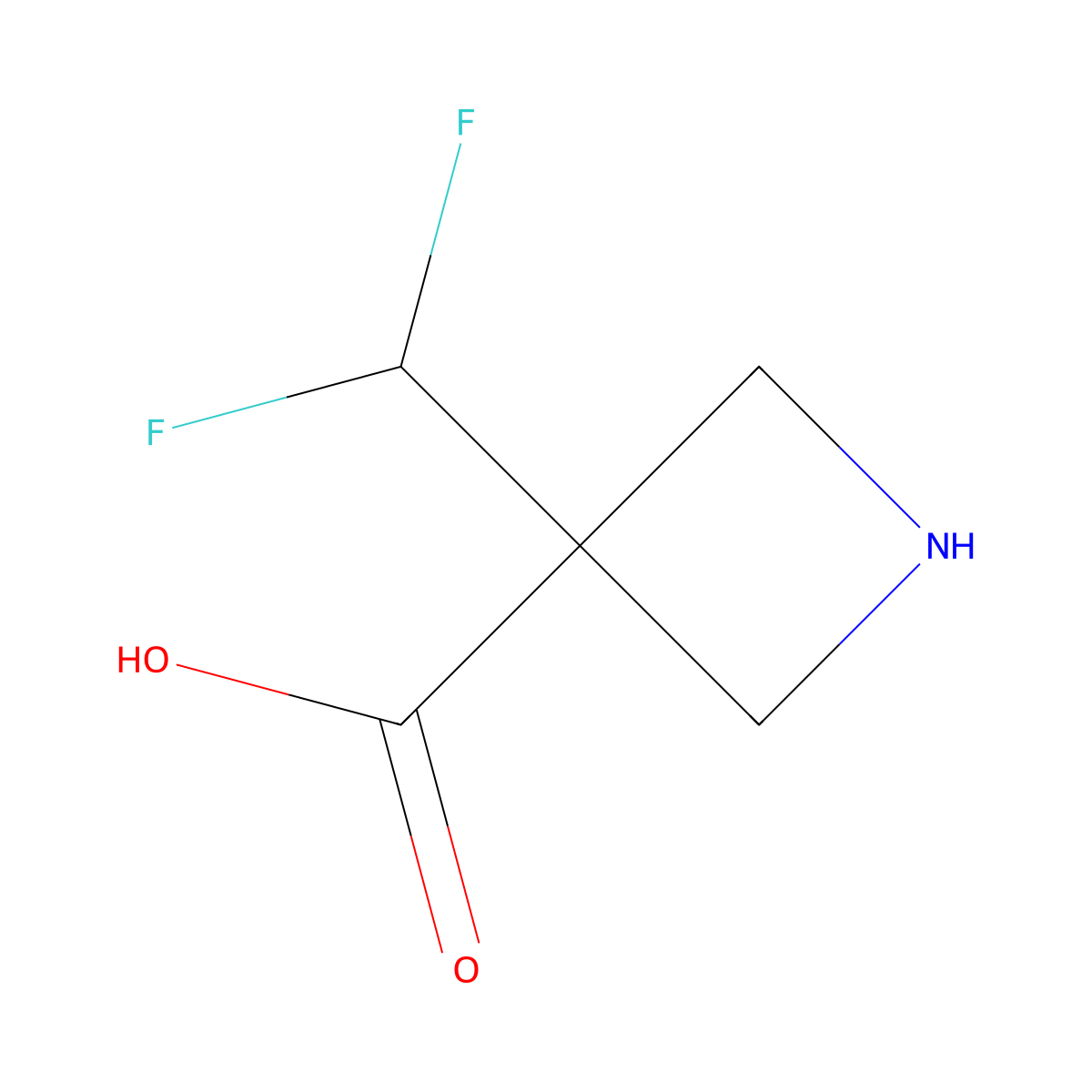 3-(Difluoromethyl)azetidine-3-carboxylic acid molecular structure, CAS 1779923-14-6