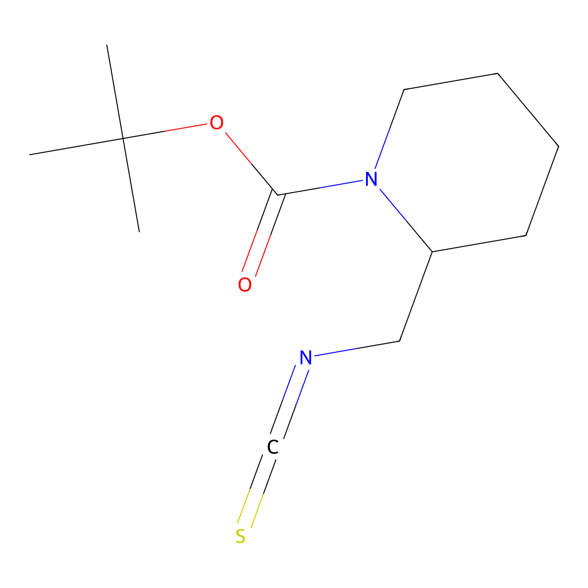 Tert-butyl 2-(isothiocyanatomethyl)piperidine-1-carboxylate molecular structure, CAS 1779927-22-8