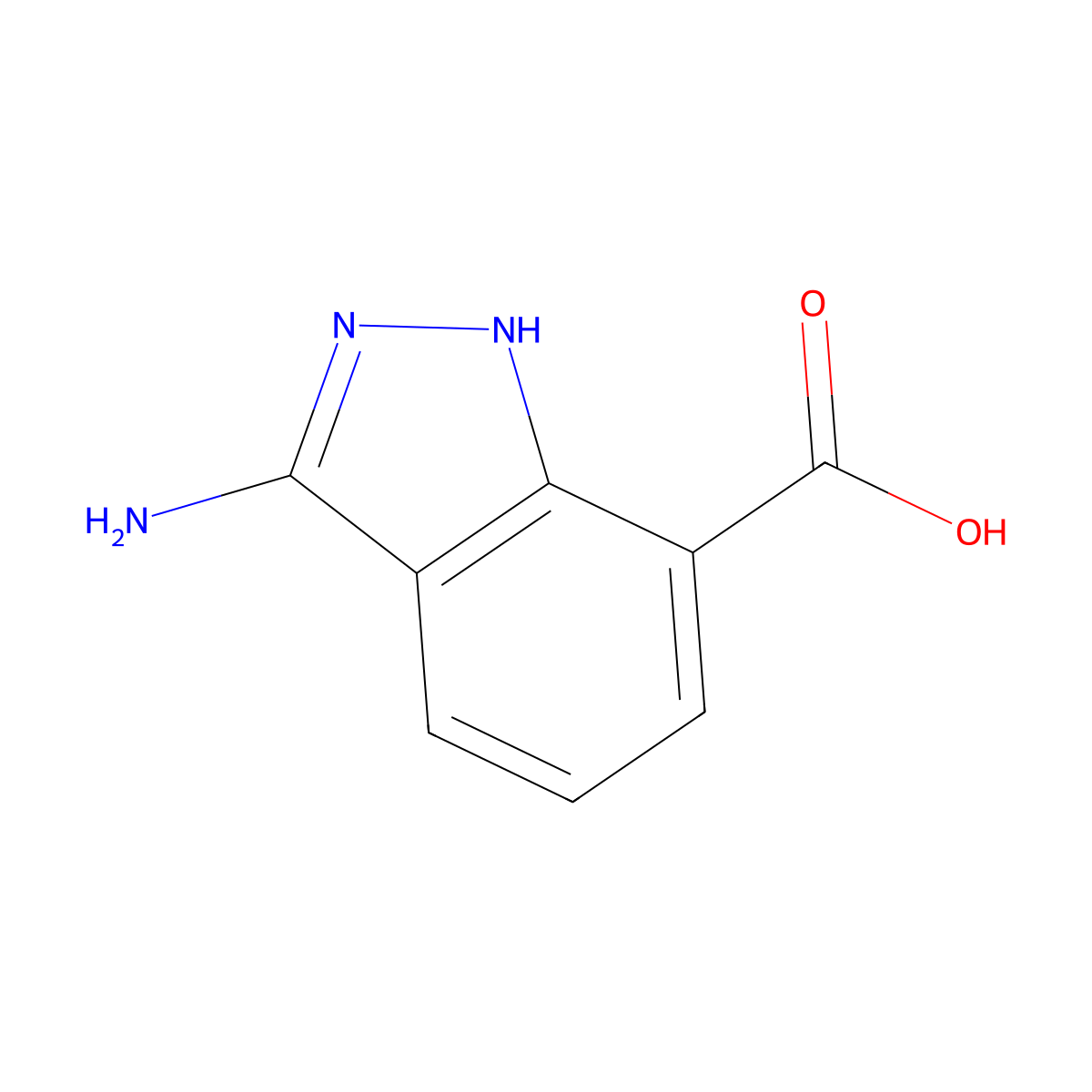 3-amino-1H-indazole-7-carboxylic acid molecular structure, CAS 1779932-76-1