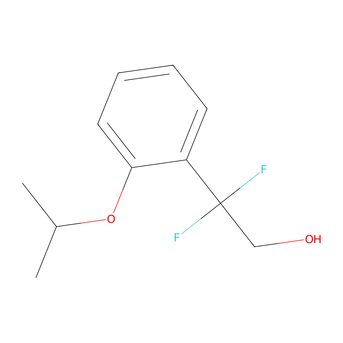 2,2-Difluoro-2-[2-(propan-2-yloxy)phenyl]ethan-1-ol molecular structure, CAS 1779934-33-6
