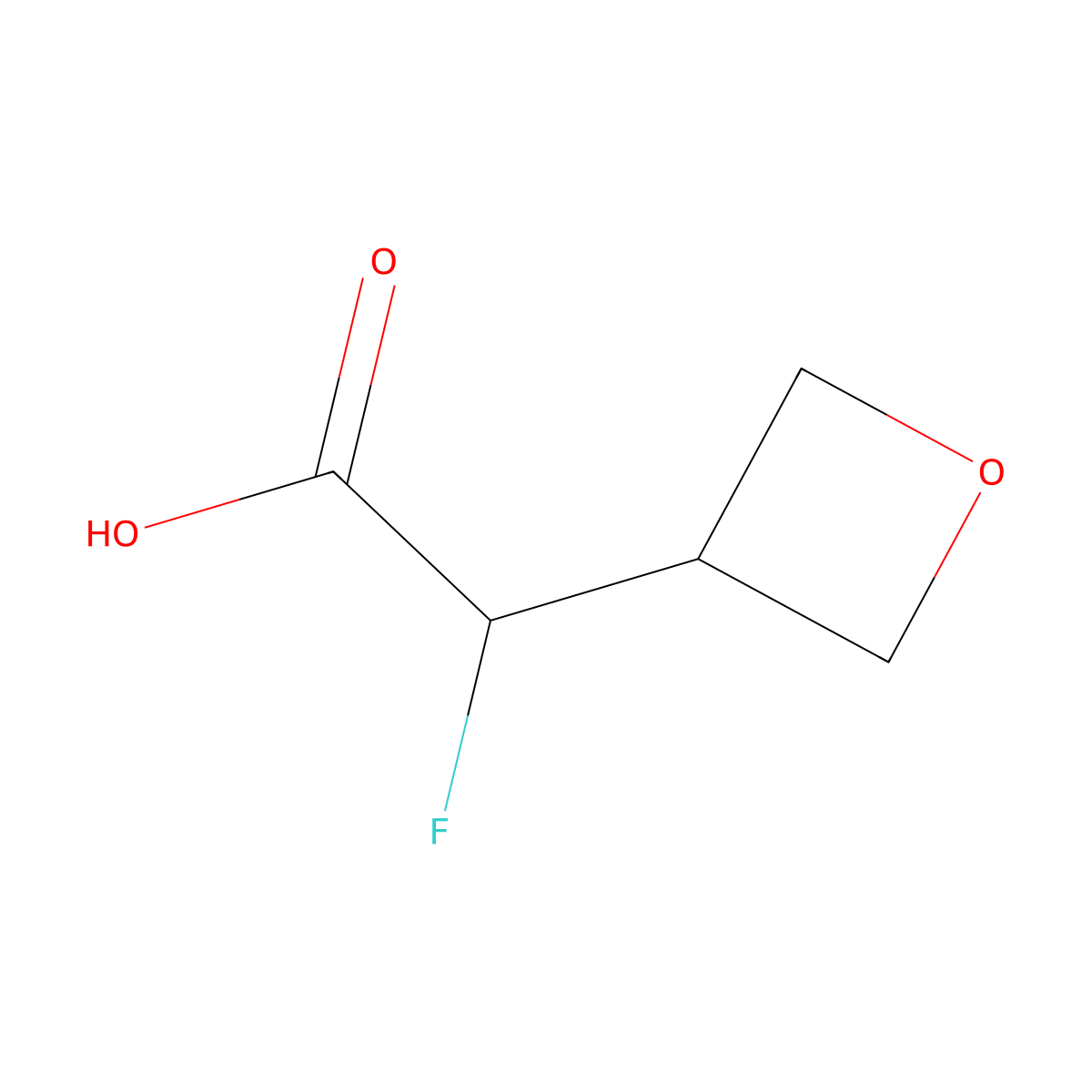 2-Fluoro-2-(oxetan-3-yl)acetic acid molecular structure, CAS 1779934-83-6