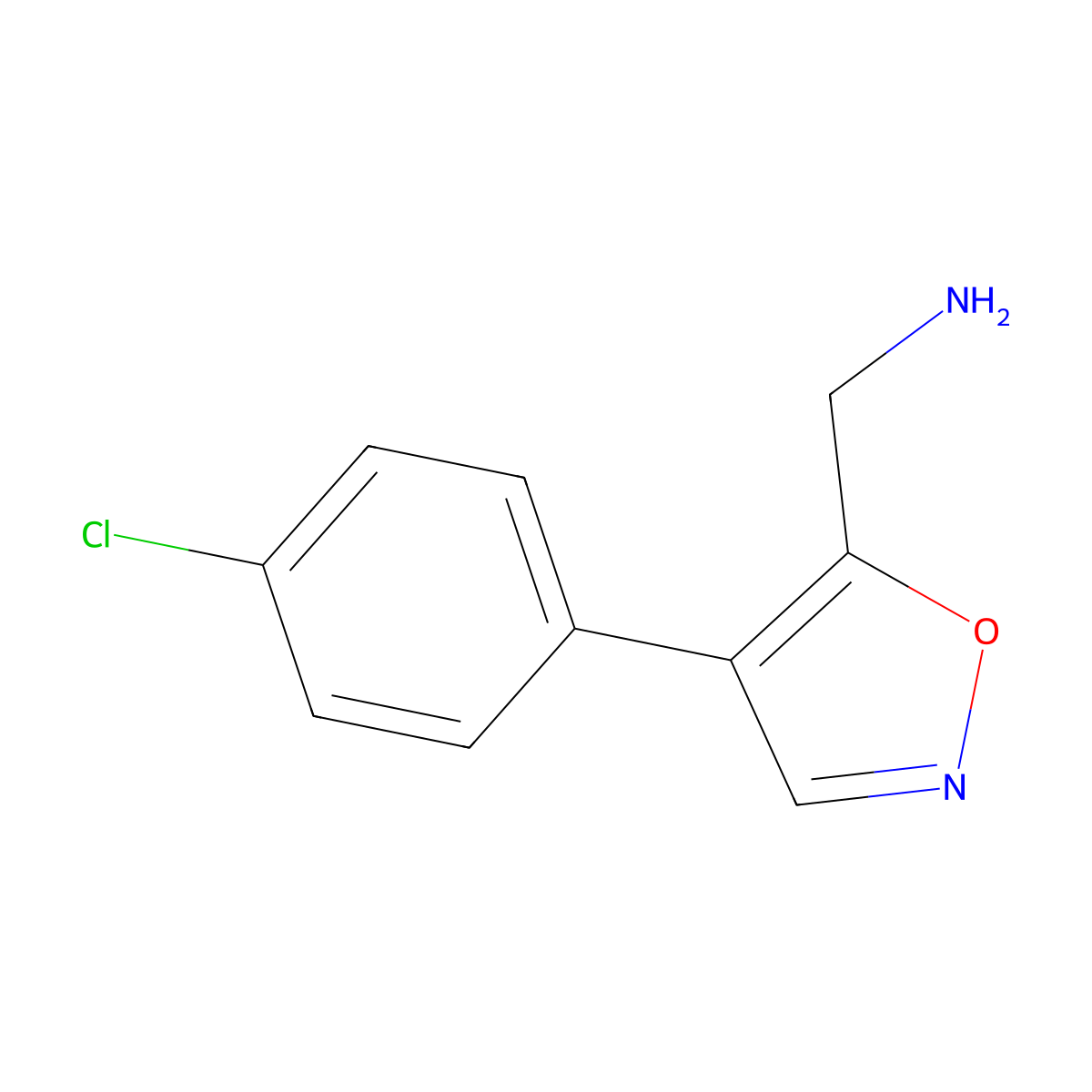 1-[4-(4-Chlorophenyl)-1,2-oxazol-5-yl]methanamine molecular structure, CAS 1779936-93-4