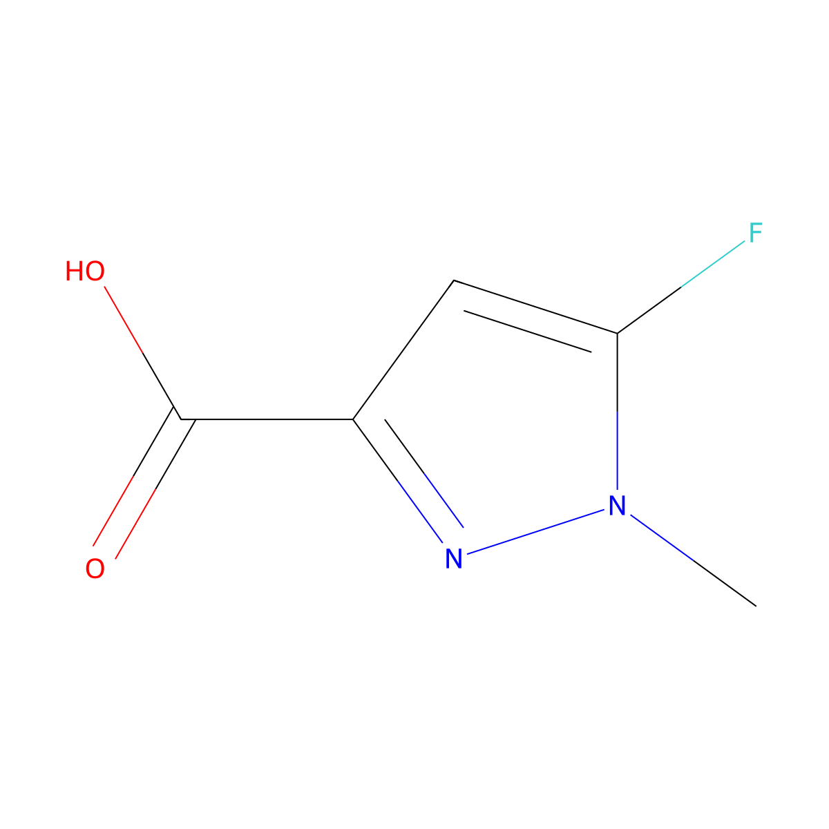 5-fluoro-1-methyl-1H-pyrazole-3-carboxylic acid molecular structure, CAS 1779937-23-3