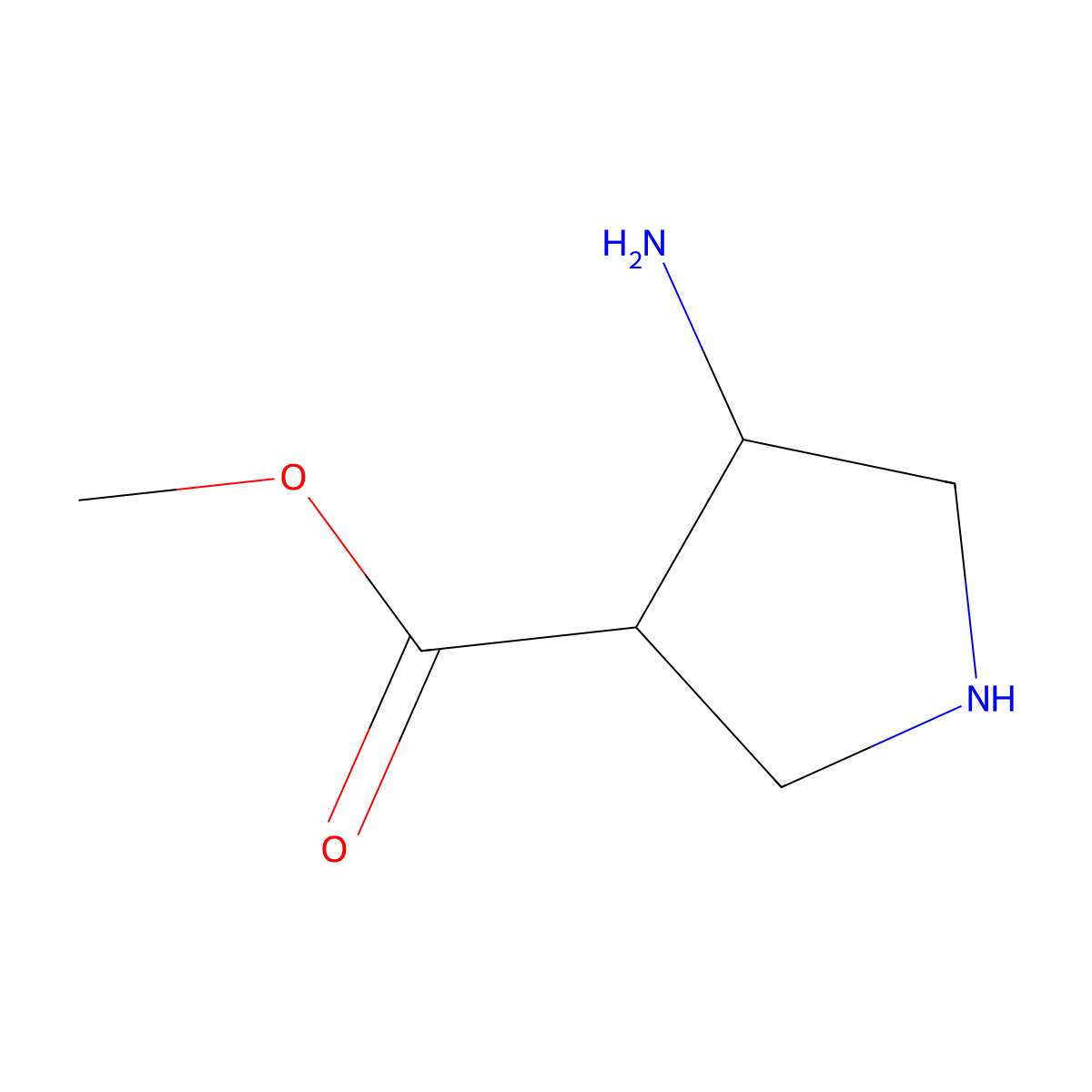 Methyl 4-aminopyrrolidine-3-carboxylate molecular structure, CAS 1779937-79-9